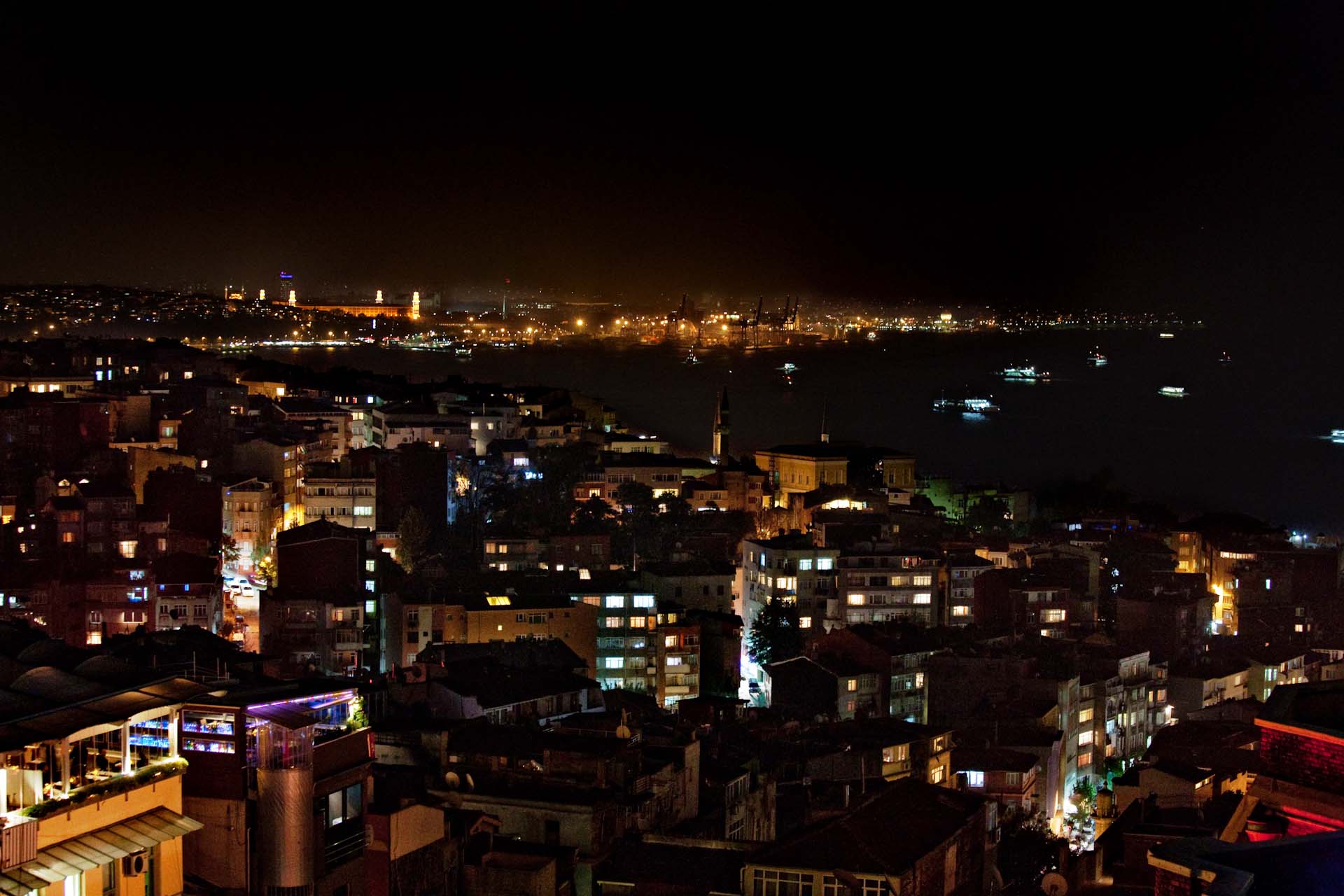 View from the 360istanbul.com in Beyoğlu, Cihangir, to the Bosporus