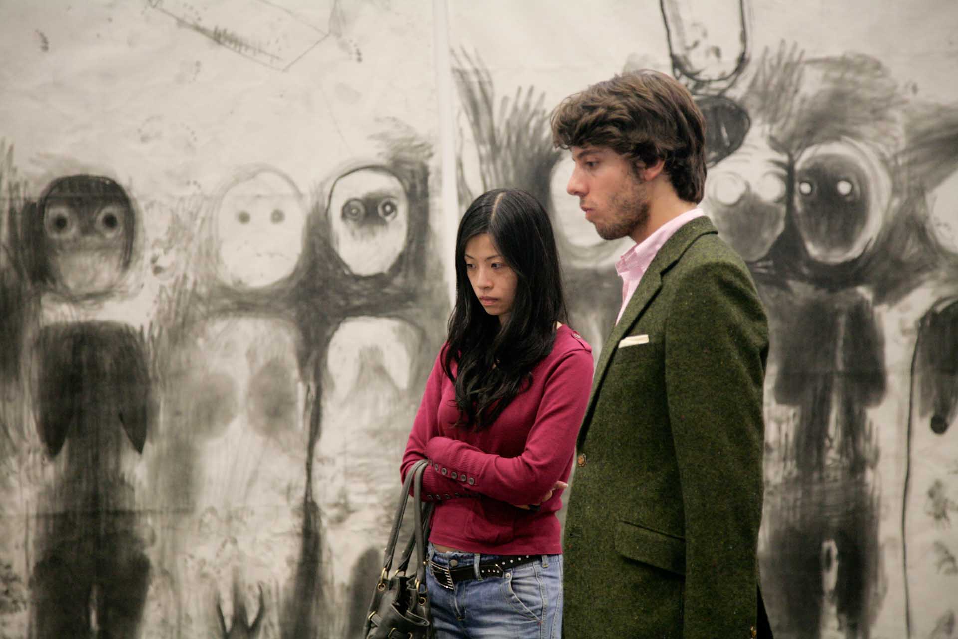 Art 41 Unlimited, 2010: People infront of a big size drawing of Miriam Cahn