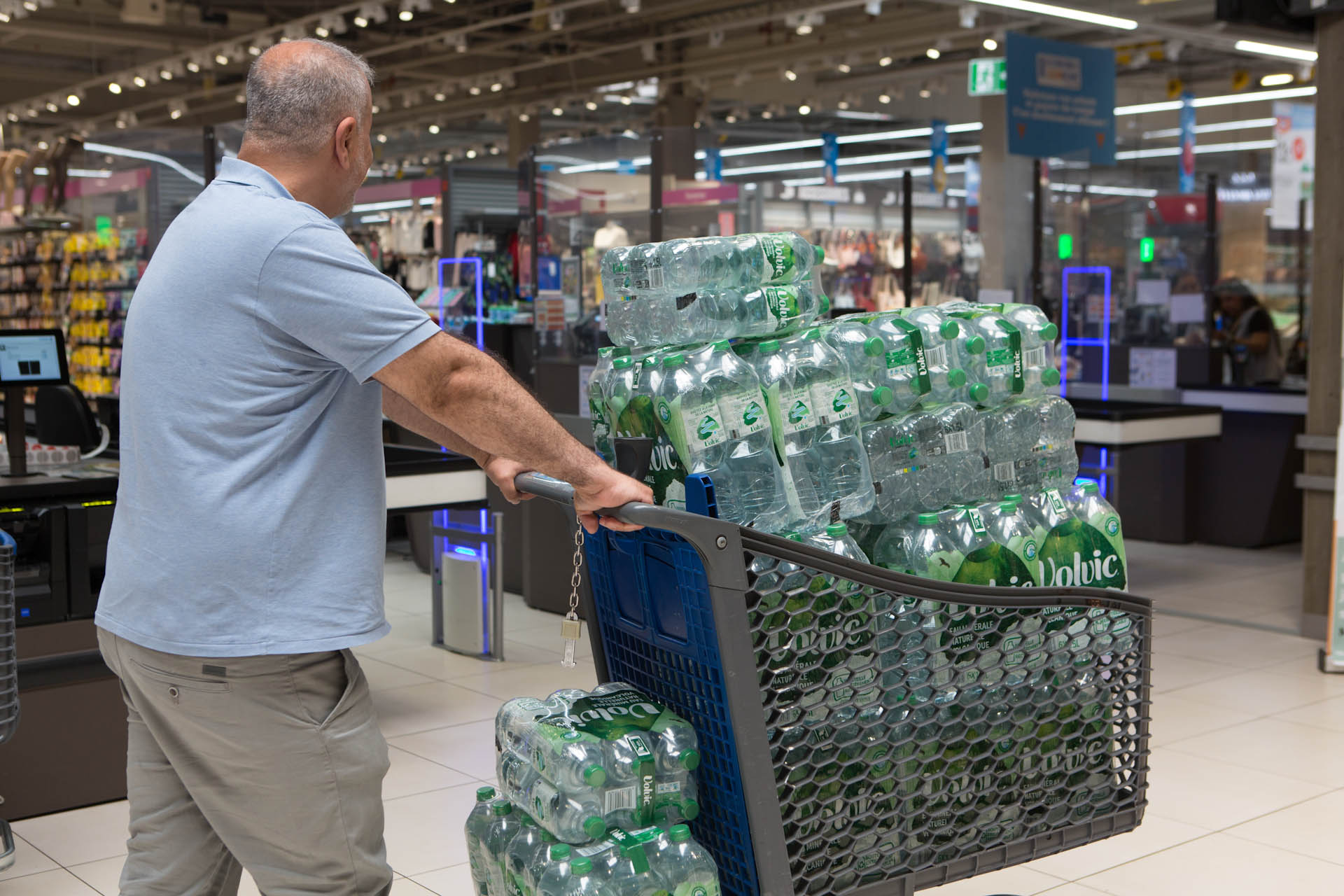 People stocked up on bottled water after the Pfas news spread.
